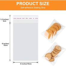 200 PCS Cookie Bags, 4x6 Inch Cellophane Bags, Self Sealing Cellophane Treat Bag, Resealable Plastic Individual Wrappers Bag Packaging Cookies, Giving, Candy, Party Favors, Bakery - Initial - View 3