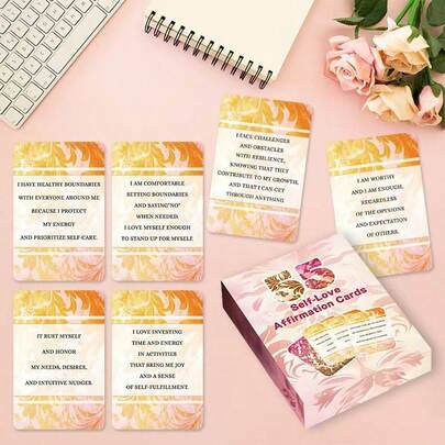 Hot-Selling 55 Self-Love Affirmation Cards, Perfect For Family Gatherings, Date Nights, And Creative Surprise Card Games. Ideal For Christmas, Thanksgiving, Valentine's Day, And Game Nights. Suitable For Dinners, Parties, And Special Occasions. Romantic Gift Ideas | Fun Design | Durable Card Material. Couple's Romantic Gifts, Dating Games, Couple Games, Couple Card Games – A Card Game That Is Both Fun And Enjoyable.