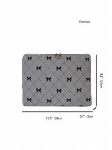 1 Túi đựng máy tính xách tay cho học sinh, 11"/13"/15", Ốp bảo vệ in nơ màu xám thường ngày dành cho cả nam và nữ, Tương thích với Macbook, HP, ASUS, Phù hợp cho bé gái, thanh thiếu niên, bé trai, sinh viên đại học, Ốp đựng máy tính bảng 9-15", Tương thích với iPad Air 4/5, Ốp đựng máy tính xách tay chuyên nghiệp, Ốp đựng máy tính xách tay cho nữ, cho nam, Vật dụng cần thiết khi đi du lịch - Xám - Xem 4