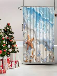 1/4 件梦幻波浪海滩浴室窗帘套装 - 防水浴帘，带 12 个挂钩，防滑浴垫，马桶 U 型垫，座套，淋浴装饰配件浴室配件返校浴室装饰 - 彩色 - 查看 18