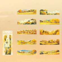 have a good day 10 件/包复古风景装饰贴纸、创意美学贴纸、DIY 剪贴簿工艺材料、节日礼物、个性化文具用品