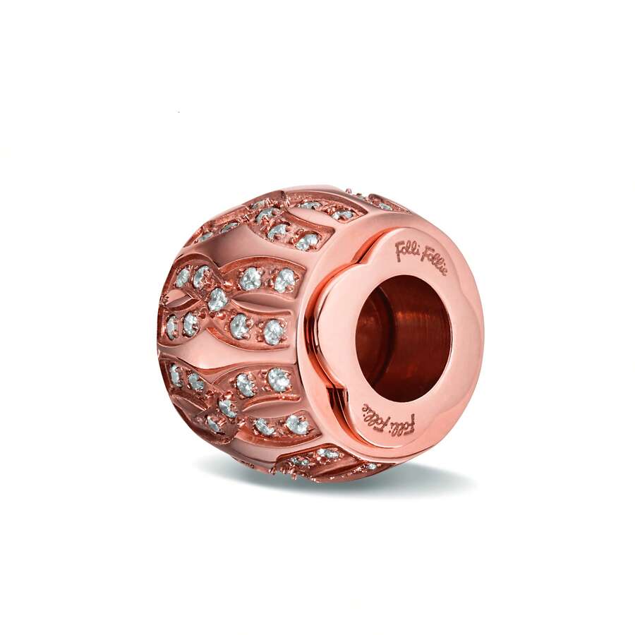 Folli Follie Abalorio de mujer de plata de ley de la marca, color oro rosa, 1 centímetro (referencia: 3P16T006RC) - Oro rosa - Ver 1