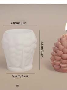 1 pieza Molde de silicona con forma de piña, decoración creativa hecha a mano para velas DIY, cera derretida, resina, yeso