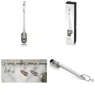 43129 18/8 Stainless Steel Measuring Spoons Set of 5, Silver