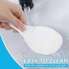 2 PCS Rice Spoon, Non - Stick Plastic Rice Paddle Scoop Kitchen Restaurant, Food - Grade PP Cooking Utensil SetWhite - 白色 - 查看 4