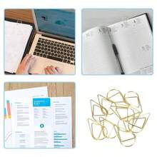 Pcs Small Golden Paperclips Stainless Steel Waterdrop Shaped Paperclips Bookmarks Paper Clips Clamps Memo Paper Photo 15 * 25mm Gold - Gold - View 8