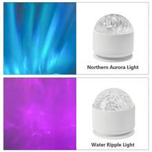 Aurora & Water Ripple 2-In-1 Projector Lamp - 16-Color RGB LED Mood Light With Remote, USB Powered Northern Lights & Ocean Wave Night Light For Bedroom, Party Decor & Meditation | The Perfect Gift - 1 pc - 查看 4