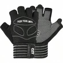 Weight Lifting Gym Workout Gloves With Long Wrist Strap Fingerless Gym Gloves For Men Women Full Palm Protection For Weightlifting Training Fitness Hanging