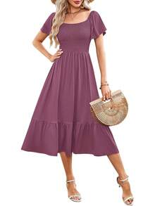 AUSELILY Empire Waist Dress Midi Dresseshalloween - màu đen - Xem 11