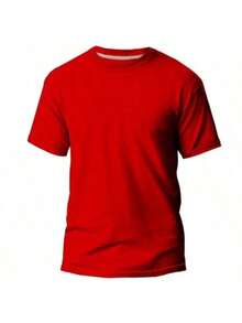 KIT 3 Basic Plain Men's T-Shirts 100% Cotton 30.1 - 紫色+紫色+紅色 - 查看 4