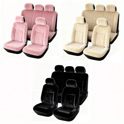 5-Seat Plush Car Seat Covers, Full Surround, Keeps You Warm