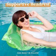 - Juego de 3 alfombrillas inflables para piscina, flotador con reposacabezas, tapete de aire flotante para alberca, para adultos, 64x 32 pulgadas - Naranja/Verde/Azul - Ver 3