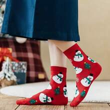 4 Pairs Christmas Socks Woman Funny Santa Claus Christmas Snowman Socks Kawaii Cartoon Animal Girl Cute Novel Christmas Gift Socks