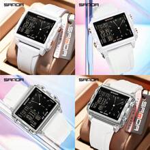 SANDA SANDA Men Women Watch Digital Sport Fashion Wristwatch Top Brand Luxury Multifunction Alarm Date Week Stopwatch EL Light Function Waterproof Electronic LED Original Male Lady Clock Gift 2198