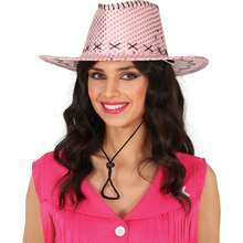 Fiestas Guirca Glänzender Cowboy-Hut für Erwachsene, elegantes und glänzendes Design im Western-Stil, perfekt für Partys, Kostüme und Themenveranstaltungen - Rosa - Übersicht 3
