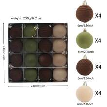 16pcs/Box New Velvet Christmas Balls, Shatterproof Christmas Tree Hanging Ornaments, Holiday Party Decor Balls Home Decor Christmas Decorations Room Decor Winter Christmas Decorations Home Christmas Gifts Christmas Decor