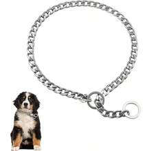 - Collar de Cadena para adiestramiento de Perros, Gargantilla Ajustable de Acero Inoxidable para adiestramiento de Perros para Perros pequeos, medianos y Grandes A, - A + M - Ver 2