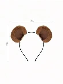 1pc New Plush Bear Headband, Women Cartoon Everyday Makeup Facial Mask Wash Face Sports Headband, Animal Elegant Cute Casual Street Party Polyester Headband, All Seasons, Hairband, Hair Hoop Headbands, Hair Band,