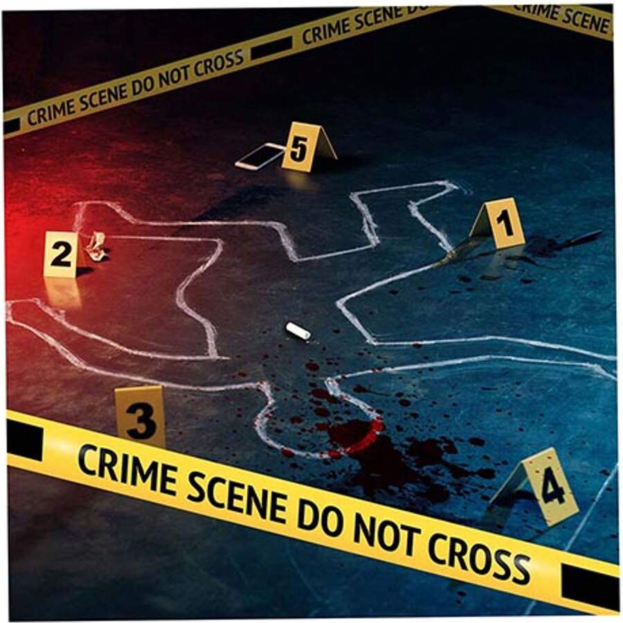 KIWI Criminal Silhouette Drawing With Number And Evidence Tape For ...