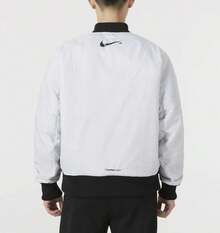 Nike Sportswear Swoosh Therma FIT Reversible Loose Woven Flight Jacket, Unisex DD6056-010 - Black - View 4