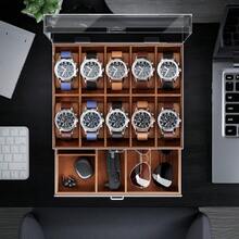 ProCase Watch Case For Men 10 Slot Watch Display Case With Clear Acrylic Lid Mens Watch Box Organizer With Drawer 2Layer Jewelry And Watch Storage Holder For Men Women 10 Slot Espresso