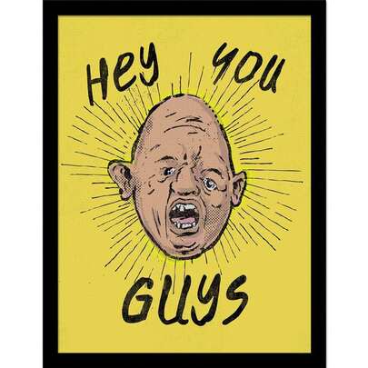 Hey You Guys Framed Print (Yellow/Black) - 100% Mixed - (PM10360)