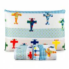 2-Piece Single Bed Sheet Set With Children's Prints - Airplanes - View 3