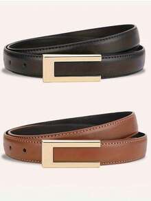 1 件女士简约时尚高档合金材质腰带，纯色优雅腰带配饰适合青年、中年女性佩戴，提升女性气质，U 型手工扣细腰带，搭配经典裤/裙腰带，适合夏季日常办公穿着、学校，适合日常穿着、时尚、青少年、户外、度假、运动、旅行、街头、服装搭配、开学季、万圣节