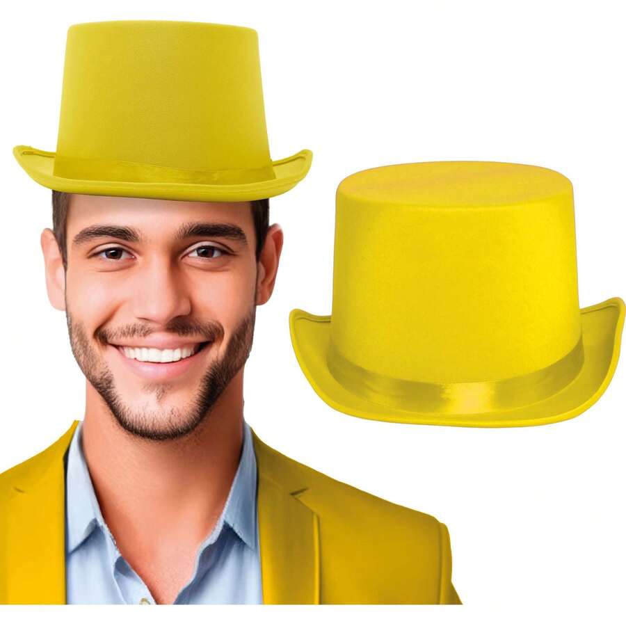 Fiestas Guirca Children's Party Hat For Boys And Girls, Colorful Festive Hat With Fun And Durable Shiny Finish, Ideal For Costumes, Carnival, Theater And School Celebrations, Colorful Accessory That Adds Fun And Style To Any Themed Event - Yellow - View 1