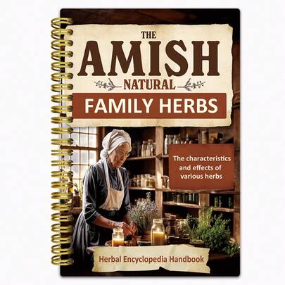 Cuaderno enciclopédico herbal de la familia Amish natural - Enciclopedia herbal de talla grande de 50 páginas con fotos de hierbas etiquetadas y remedios | Planificador/diario sin fecha de 5.5"X8.3" adecuado para el hogar, la cocina o regalos | Libro de medicina herbal Amish para la salud y la cocina natural | Planificador de espiral con páginas rayadas y portada con tema Amish | Tamaño compacto para un uso fácil | Excelente para entusiastas de las hierbas y recetas caseras