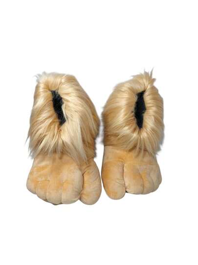 Pantuflas suaves y divertidas con forma de pie grande para adulto