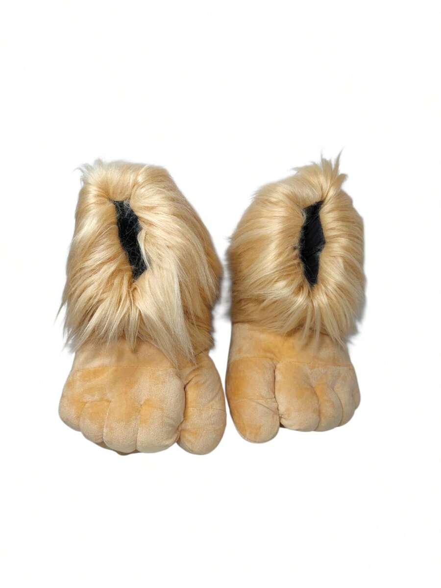 Pantuflas suaves y divertidas con forma de pie grande para adulto