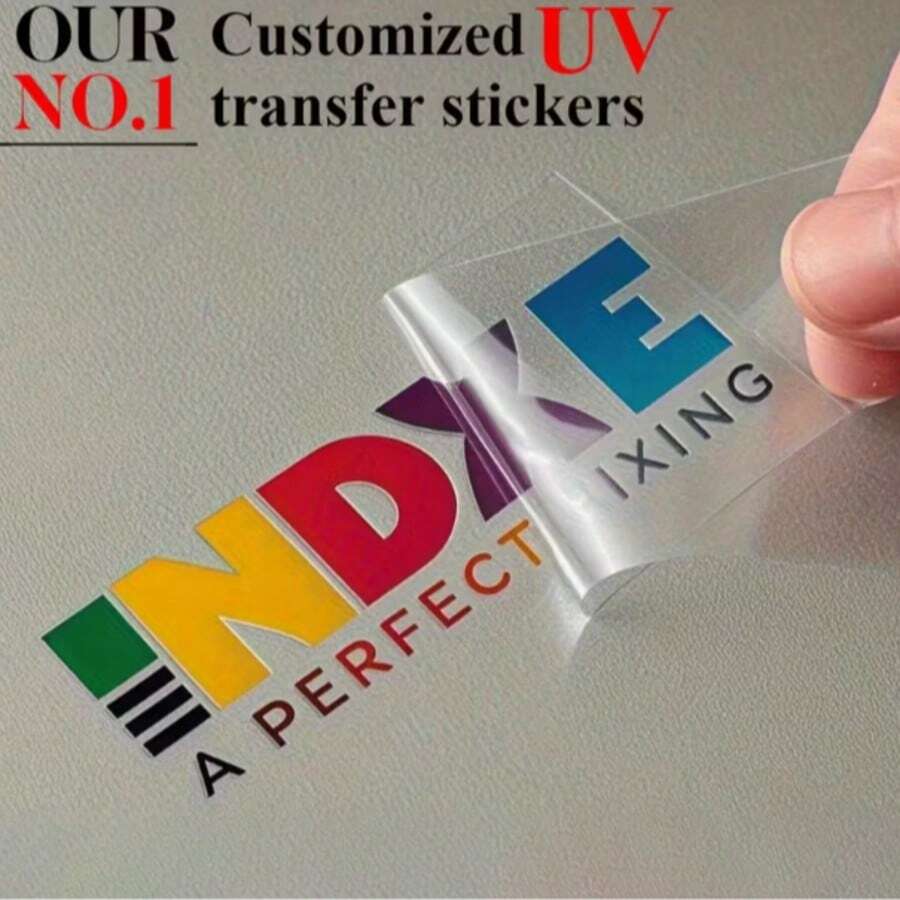 Customized UV Transfer Logo/Text/Design PVC Hot Stamping Thermal Transfer Printing Is Suitable For Glass, Metal, Plastic, Wood, DIY Crafts, T-Shirts, Mugs, Mobile Phone Cases And Durable Transfer Paper Substitutes (No Thermal Transfer, Decal Paper Stickers, Car Stickers, Car Window Stickers, Stationery, Teacher Decals, Clothes Stickers, Christmas Craft Supplies. - Multicolor - View 1