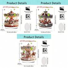 1/3 peças, Enfeite de mesa de acrílico em formato de carrossel do Papai Noel, Presente de Natal perfeito para casa e escritório, Placas e enfeites de mesa, Estilo boêmio, 2D, Decoração de Natal