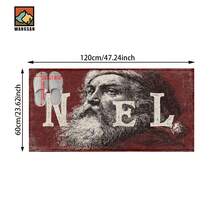 1 pieza Alfombra de baño con patrón retro de Papá Noel, hecha de cachemir sintético y decorada con peluche, adecuada para baños, entradas, cocinas y decoraciones navideñas. Se puede lavar a máquina y es un gran regalo.