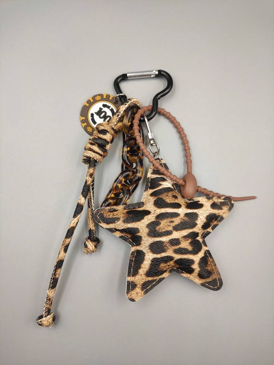 1pc Silver Star Charm, Keychain For Women