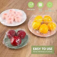 50/100/200 غطاء بلاستيكي قابل للتخلص منه، غطاء بلاستيكي للأطعمة المتبقية والخضروات والفواكه، غطاء منع الروائح والغبار للأطعمة في الثلاجة، قابل للتمدد والحفاظ على الطعام طازجًا