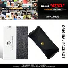 ATTCL Lentes de sol polarizadas para hombre, estilo retro ultraligero Al - Mg con marco de metal, para hombre y mujer - 8188-Negro+Gris/Non Espejado - Ver 5