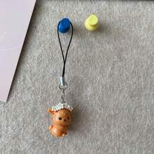 1 pieza/4 piezas Lindo encanto de teléfono con corona de flores y ciervo, estilo Ins, accesorio de bolso de resina, regalo dulce y de dibujos animados para la novia