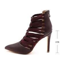 lunryet Women's Platform Heel Dance Boots Peep Toe Latin Salsa Ballroom Ankle Dance Shoes TINA-10 - RƯỢU - Xem 16