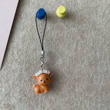 1 pieza/4 piezas Lindo encanto de teléfono con corona de flores y ciervo, estilo Ins, accesorio de bolso de resina, regalo dulce y de dibujos animados para la novia