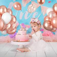 31pcs Rose Golden Confetti Latex Balloons - Party Wedding Decorations With Platinum Balloon And Ribbon - Elegant Bride Shower Accessories