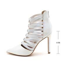 lunryet Women's Platform Heel Dance Boots Peep Toe Latin Salsa Ballroom Ankle Dance Shoes TINA-10 - 白色 - 查看 12