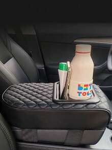 1pc Multifunctional Car Armrest Box Pad, Large Cup Holder Storage Armrest Box Heightening Pad, Car Armrest Pad, All Season Universal - Multicolor - View 4