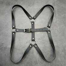 1pc Men's Sexy Chest Strap Personalized Muscle Showing Sports Fitness Suspender Shirt, Leather Decor Restraint Strap For Bar, Nightclub, Ascetic Style Looks Of Party Season Picks