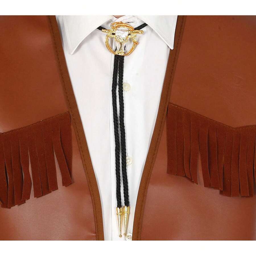 Fiestas Guirca Collana da cowboy per costumi a tema western e rurale, accessori per ragazzi e adulti, collana con dettagli in oro e nero, ideale per feste, eventi a tema e rappresentazioni della cultura western - Spedizione GRATUITA ✅ Consegna entro 24/48 ore in Spagna (penisola) - Multicolore - Visualizzare 1