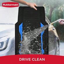 Rubbermaid Car Floor Mat Heavy Duty All-Weather Car Mats Full Set With Dual-Tone Blue Aluminum Inserts Universal Fit Anti-Slip Backing Trim-To-Fit For Most SUV Sedan Van - 藍色 - 查看 6