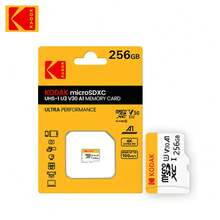 Kodak 柯达耐用高速 32GB 64GB128GB 256GB Micro SD 卡，防水，Class 10 U3，非常适合 4K 高清拍摄和广泛兼容性+适配器