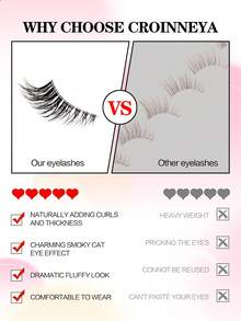 Waloshow 10-80 Pairs Professional Wholesale Price Cat Eye Natura Lashes, Half Lashes Manga Cluster Lashes Eye Lashes, Clear Band Fluffy Lashes Wispy Lash Clusters Wispy Fluffy Cat Eye Look Natural Short Accent Lashes End Lashes Corner Eyelashes 3/4 Lashes Reusable Lashes Pack Quick Morning Makeup For School - 粉色 - 查看 6