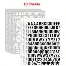 5/10 Sheets 0.5 Inch Letter Stickers Small Decor Stickers Waterproof Mailbox Sticker Vinyl Letter Stickers Window, Water Bottles,DIY,Door,Sign,School Supplies,Back To School